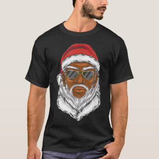 Camiseta Año Nuevo de los Navidades del Guay negro Santa Cl