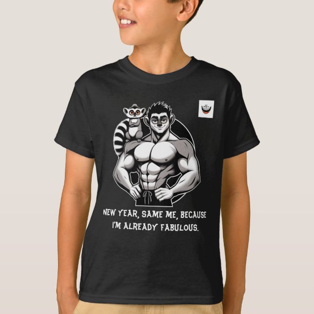 Camiseta Año Nuevo de los Niños, Yo Mismo Oscuro (Anverso)