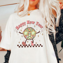 Año Nuevo disco bola feliz año nuevo retro