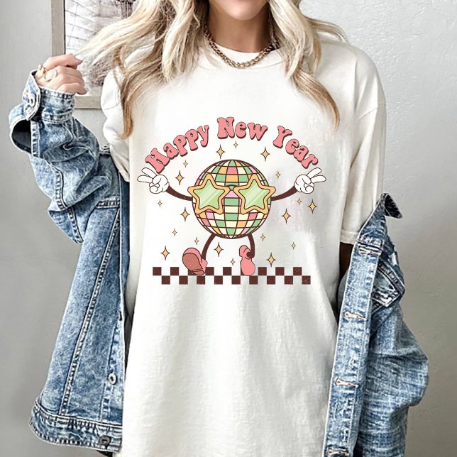 Camiseta Año Nuevo disco bola feliz año nuevo retro (Subido por el creador)