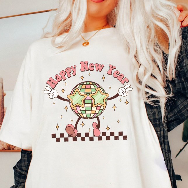 Camiseta Año Nuevo disco bola feliz año nuevo retro (Subido por el creador)