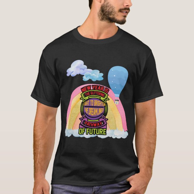Camiseta Año Nuevo es el brillante cielo nublado de luz (Anverso)