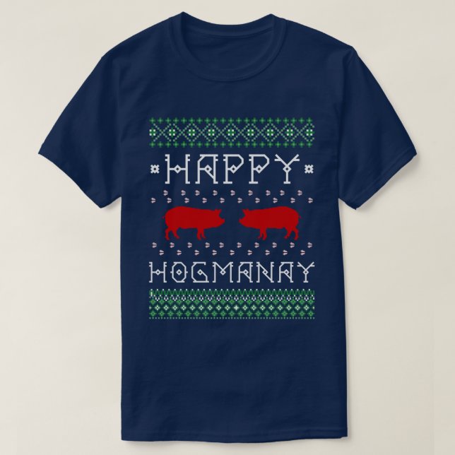 Camiseta Año Nuevo escocés feo divertido de "Hogmanay (Diseño del anverso)