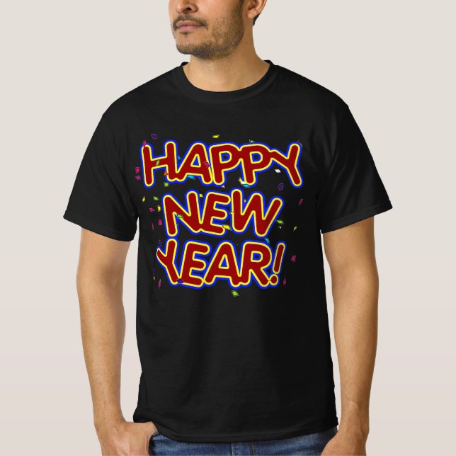 Camiseta Año Nuevo 'Feliz Año Nuevo' rojo (Anverso)
