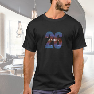 Camiseta Año nuevo feliz negro