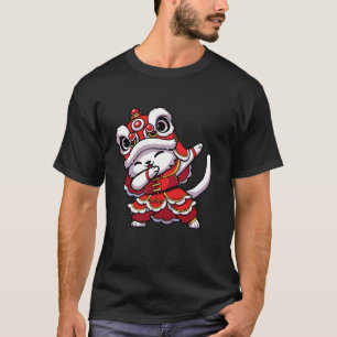 Camiseta Año Nuevo Lunar Chino 2025 Dabbing Cat Lion Dance