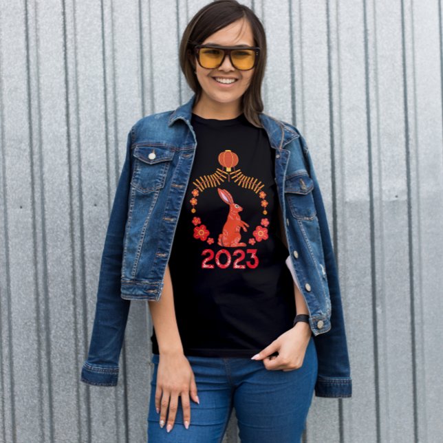 Camiseta Año nuevo lunar chino floral Año nuevo del conejo (Subido por el creador)