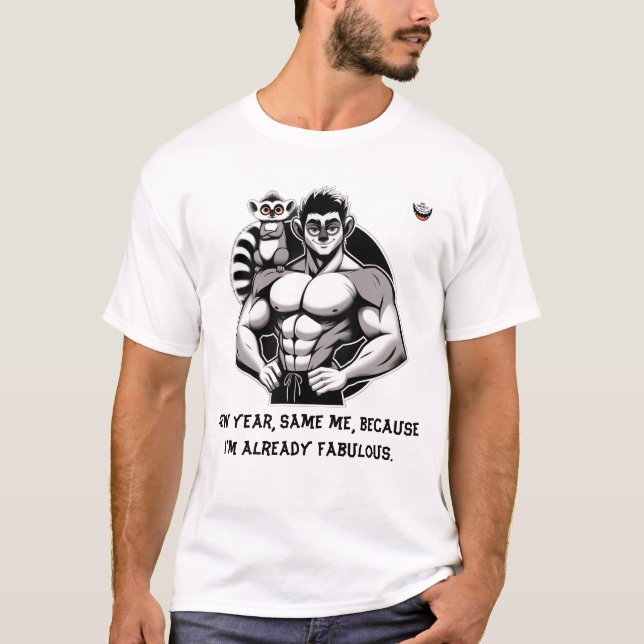 Camiseta Año Nuevo masculino, mismo (Anverso)