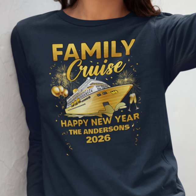 Camiseta Año Nuevo Personalizado de cruceros de oro para fa (Subido por el creador)