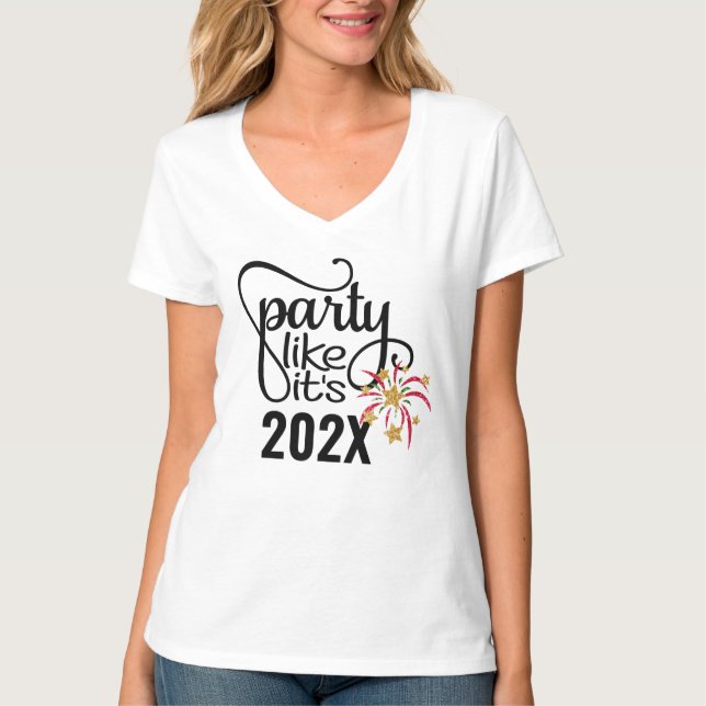 Camiseta Año Nuevo personalizado Familia Fiesta Año Nuevo (Anverso)