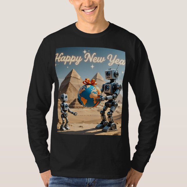 Camiseta Año Nuevo Robótico en Egipto (Anverso)
