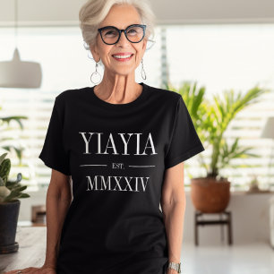 Camiseta Año Numérico Romano Yiayia establecido