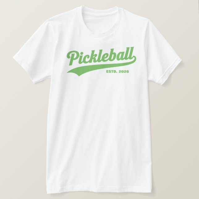 Camiseta Año Personalizado De Las Bolas De Pickleball Estab (Anverso del diseño)