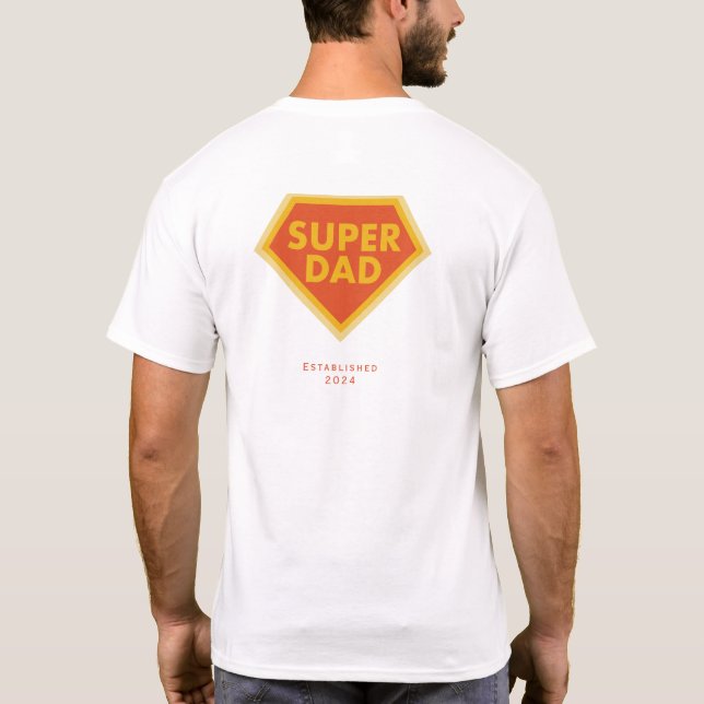 Camiseta Año personalizado de Super Dad (Reverso)