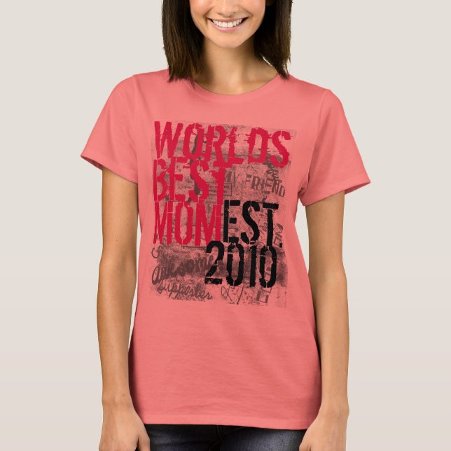 Camiseta Año personalizado Negro, Mundo Caliente Rosa Mejor (Anverso)