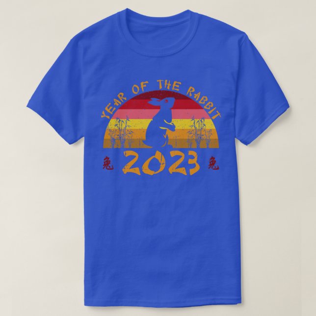 Camiseta Año Retro Vintage Del Conejo (Diseño del anverso)