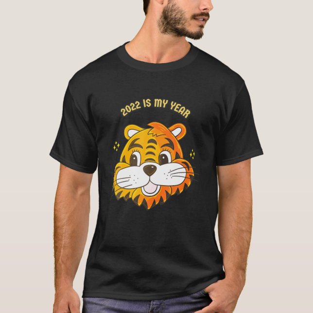Camiseta Año Rojo Amarillo Y Negro Del Tigre, Nuevo Chino (Anverso)