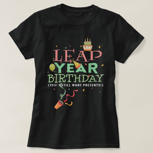 Camiseta Año Salto Cumpleaños Gracioso 29 de febrero Día de (Diseño del anverso)