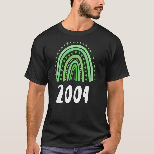 Camiseta Año Verde Del Arcoiris 2004 Cumpleaños (Anverso)