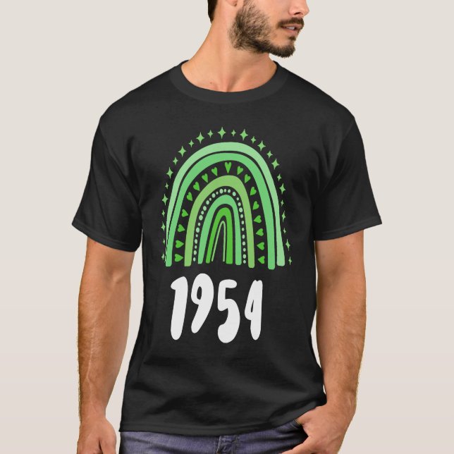 Camiseta Año Verde Del Arcoiris, Cumpleaños, 1954 (Anverso)
