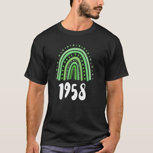 Camiseta Año Verde Del Arcoiris, Cumpleaños, 1958 (Anverso)