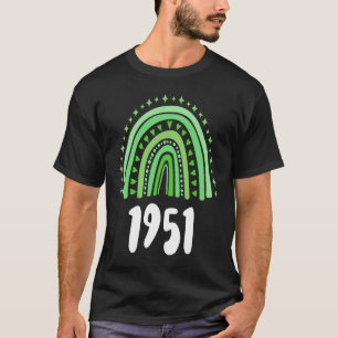 Camiseta Año Verde Del Arcoiris Nacimiento 1951 Cumpleaños