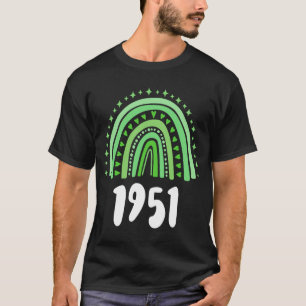 Camiseta Año Verde Del Arcoiris Nacimiento 1951 Cumpleaños