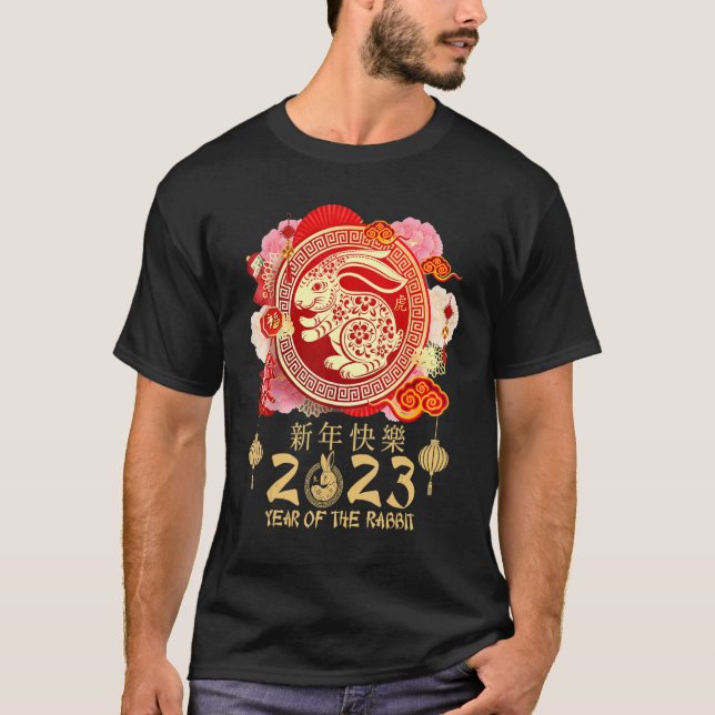 Camiseta Año Zodiaco Del Conejo 2023 Feliz Año Nuevo Chino (Anverso)
