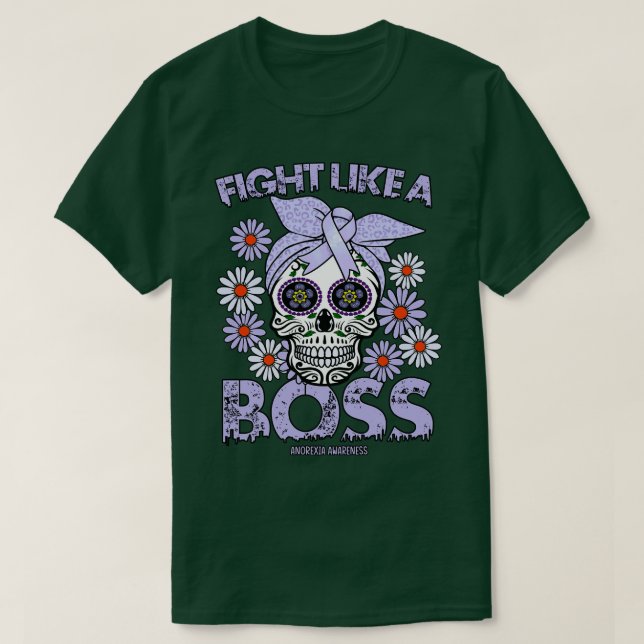 Camiseta anorexia Lucha de concientización como jefe (Diseño del anverso)