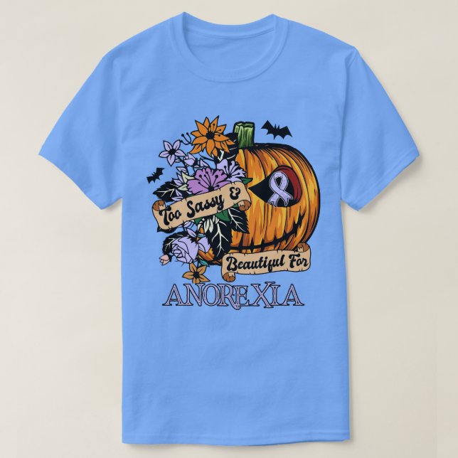 Camiseta anorexia Sensibilización retro halloween calabaza  (Diseño del anverso)