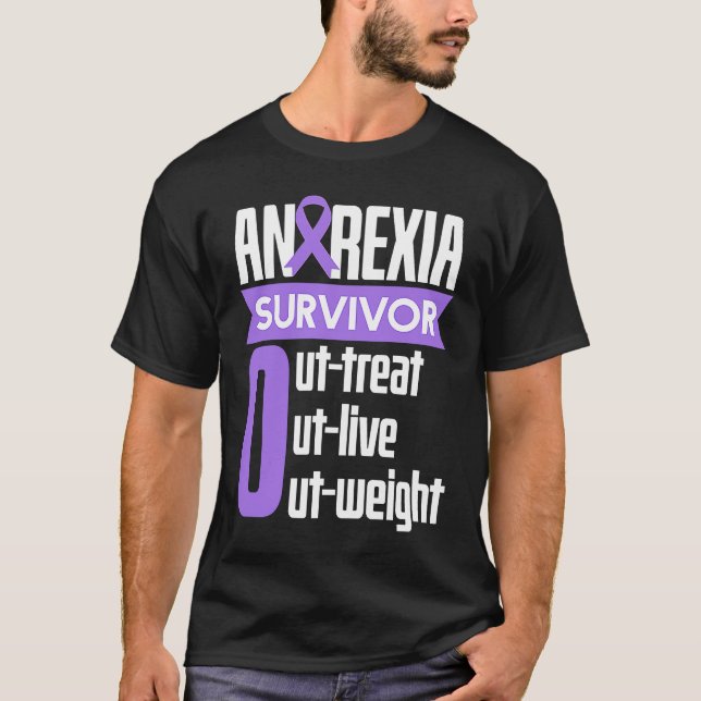 Camiseta Anorexia Survivor Outlive Outweight Food Coaches (Anverso)