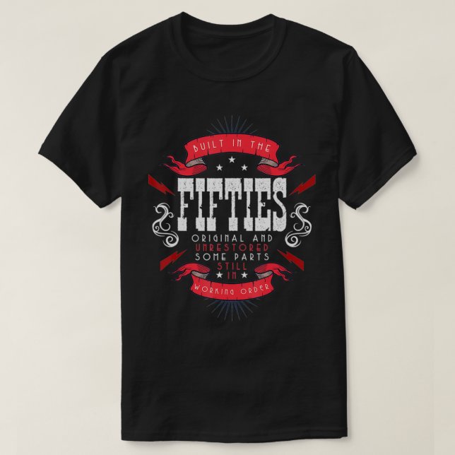 Camiseta Años 1950 Cumpleaños Construido En Los Cincuenta D (Diseño del anverso)
