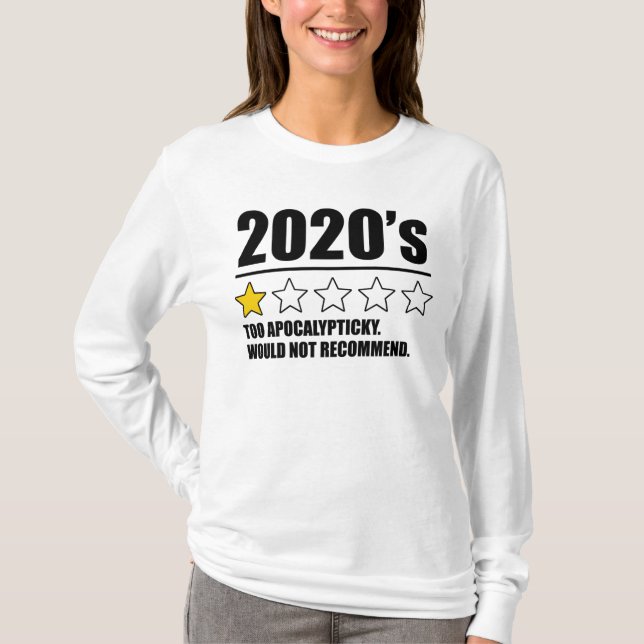 Camiseta Años 2020 - Demasiado apolíticos. No Recomendaría. (Anverso)