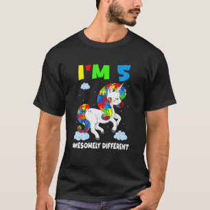 Camiseta Años 5 Años De Edad Rompecabezas Unicornio Autismo