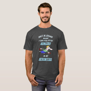 Camiseta Años 70 de herradura oscuros básicos de la te de