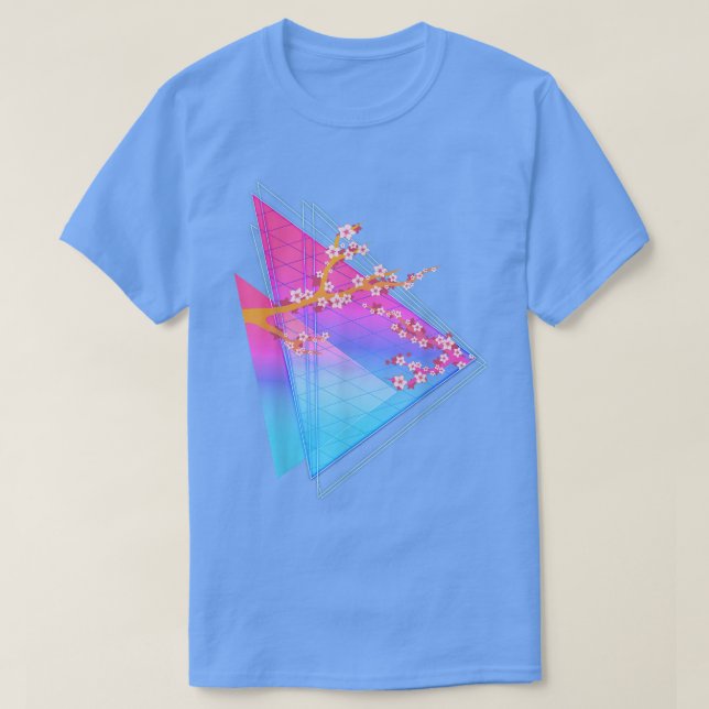 Camiseta Años 80 Sakura Japón Flor Vaporwave Synthwave Cher (Diseño del anverso)