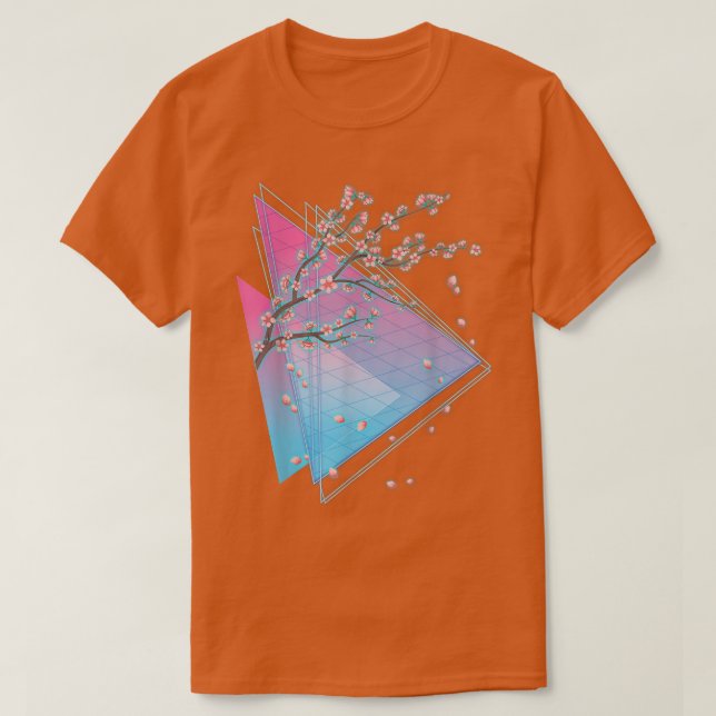 Camiseta Años 90 Sakura Japón flor de vaporwave cereza japo (Diseño del anverso)