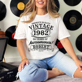 Camiseta Años A Perfección Cumpleaños Vintage Personalizado