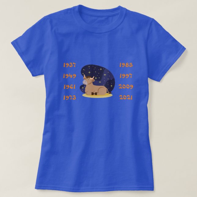 Camiseta Años chinos del buey (Diseño del anverso)