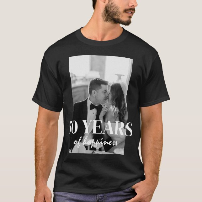 Camiseta Años De Felicidad Elegante Aniversario De La Boda (Anverso)