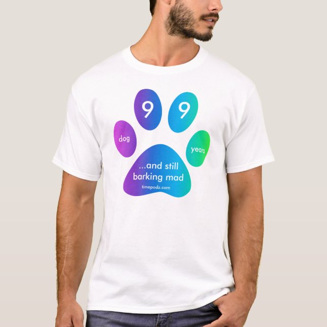 Camiseta años del perro del arco iris del timepodz - 99 (Anverso)