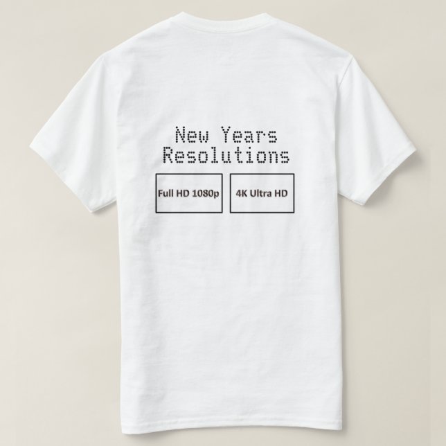 Camiseta Años Nuevos de resoluciones HD 2 echadas a un lado (Reverso del diseño)