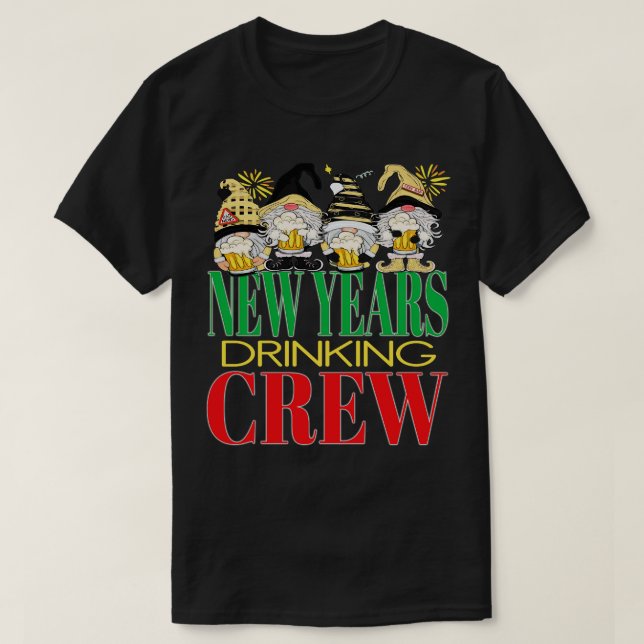 Camiseta Años nuevos divertidos bebiendo cerveza de la trip (Diseño del anverso)