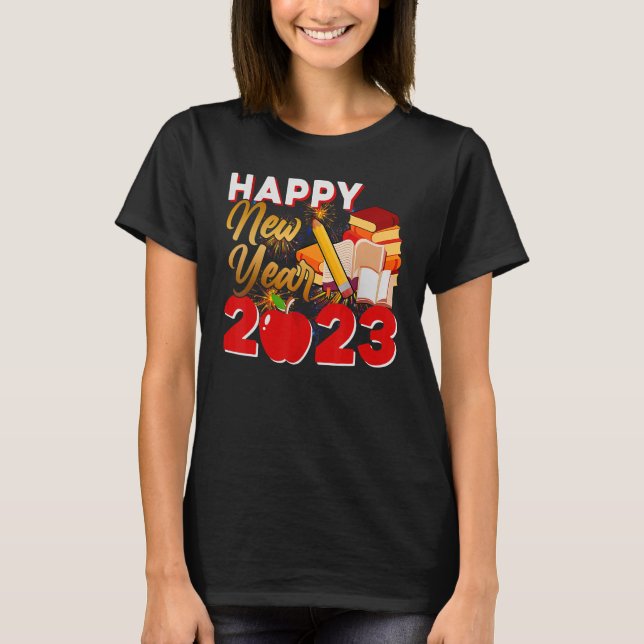 Camiseta Años nuevos suministros para Fiestas 2023 Feliz Añ (Anverso)