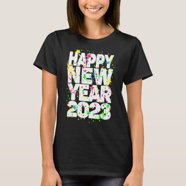 Camiseta Años nuevos suministros para Fiestas 2023 Feliz Añ (Anverso)