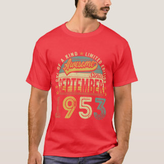 Camiseta Años Retro Increíble Desde Septiembre 1953