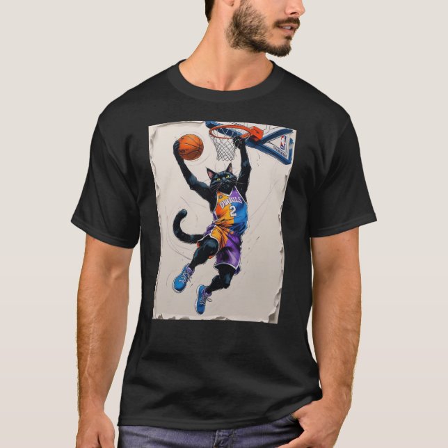 Camiseta Another black cat dunking a basketball! (Anverso)