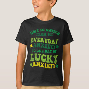 Camiseta Ansiedad Afortunada Día de San Patricio Shamrock C
