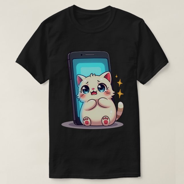 Camiseta Ansiedad en redes sociales Introvertido Actualizar (Diseño del anverso)