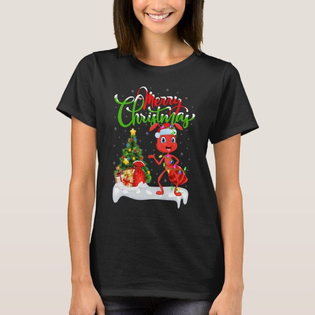 Camiseta Ant   Xmas Decorations Santa Ant Christmas (Anverso)